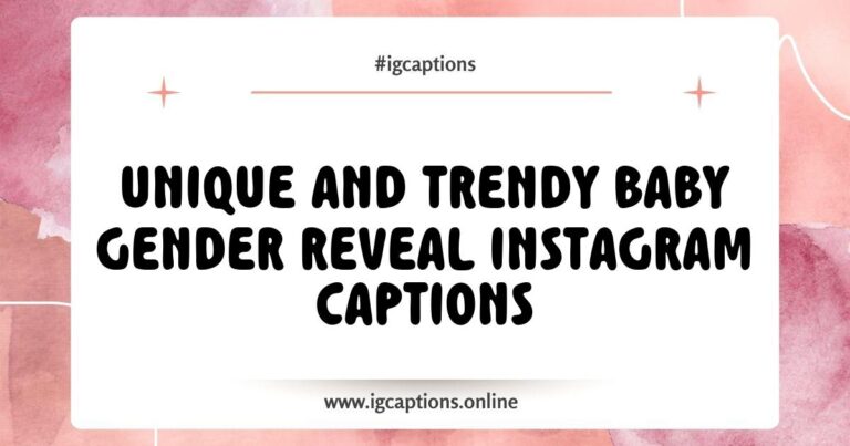 Colorful baby gender reveal party with decorations, featuring Instagram captions like 'He or She, What Will It Be?' and 'Pink or Blue, We Can't Wait to Meet You!' capturing the excitement of announcing the baby's gender.