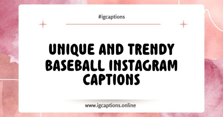 Baseball Instagram captions featuring fun and engaging phrases like 'Swing for the fences!' and 'Life is better with baseball.' The image showcases a vibrant baseball field under a clear blue sky, highlighting players in action, capturing the spirit of the game and the excitement of sharing memorable moments on Instagram.