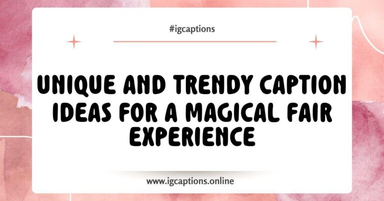 Magical fair experience image showcasing vibrant carnival lights and whimsical rides, featuring Instagram captions like 'Embrace the magic of the fair!' and 'Lost in a world of wonder at the carnival.' Perfect for inspiration on caption ideas for a magical fair experience.