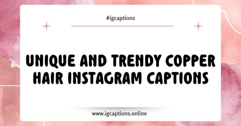 Stylish woman with vibrant copper hair showcasing trendy Instagram captions like 'Copper dreams and sun-kissed beams' and 'Feeling fiery with my copper locks' in a cozy outdoor setting, perfect for inspiring your own copper hair Instagram captions.