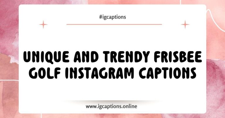 Frisbee Golf Instagram Captions: A vibrant image of a Frisbee flying through the air on a sunny day at a scenic disc golf course, accompanied by popular captions like 'Throwing it back to the best Frisbee golf moments!' and 'Chasing birdies and good vibes on the