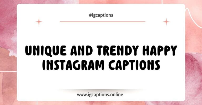 Colorful graphic featuring a smartphone displaying happy Instagram captions like ‘Good vibes only,’ ‘Chasing sunsets,’ and ‘Living my best life,’ surrounded by cheerful emojis and vibrant backgrounds, perfect for inspiring positivity on social media.