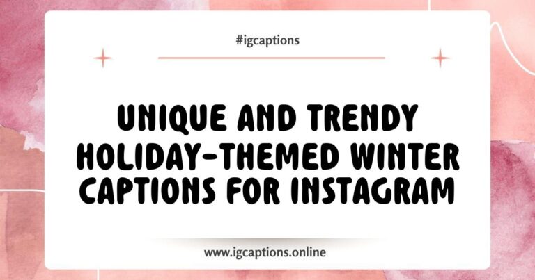 Festive winter scene featuring a cozy cabin surrounded by snow, with a caption overlay that reads 'Chasing snowflakes and holiday vibes' and 'Sleigh my holiday game this winter!' Perfect for Instagram posts about holiday-themed winter captions.