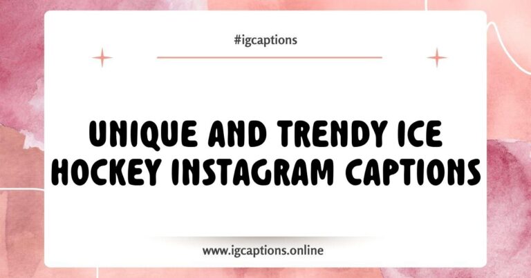 Image showcasing a collection of creative Ice Hockey Instagram captions, featuring phrases like 'Chasing pucks and dreams' and 'Ice cold, but on fire!' Perfect for hockey fans looking to enhance their social media posts with engaging and inspiring ice hockey quotes.
