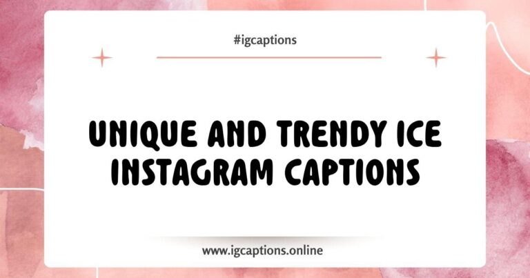 Creative ice Instagram captions displayed on a vibrant background, including phrases like 'Chillin' with my ice-cream dreams' and 'Stay cool and refreshed' to inspire followers with fun and engaging content. Perfect for summer posts featuring icy treats and frosty drinks.