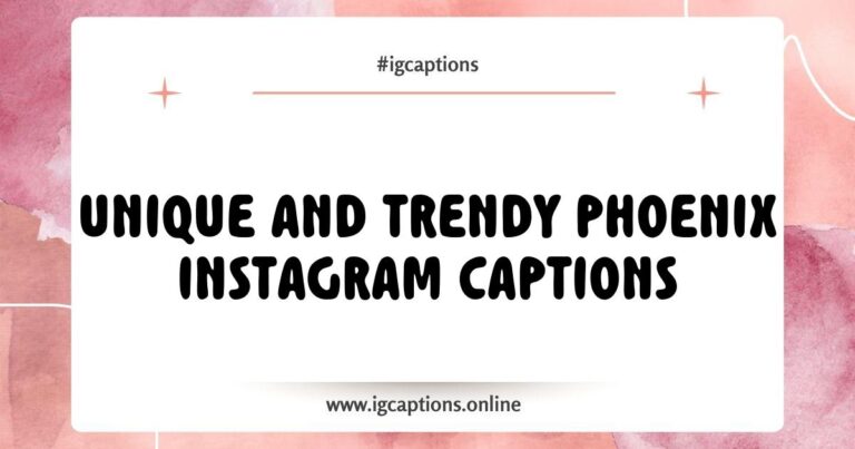 Creative Phoenix Instagram captions featuring phrases like 'Rise from the ashes' and 'Embrace your inner fire' surrounded by vibrant images of the mythical bird. Perfect for inspiring posts about transformation and resilience.
