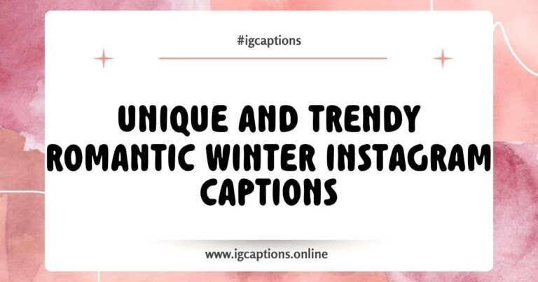 Cozy couple wrapped in a warm blanket, sipping hot cocoa by a snowy window, with romantic winter Instagram captions like 'Falling in love all over again in this winter wonderland' and 'You, me, and a million snowflakes' beautifully written in elegant script.