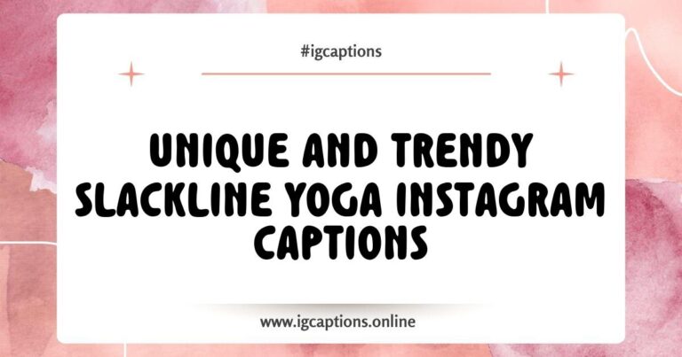 Person practicing Slackline Yoga outdoors, balancing gracefully on a slackline with a scenic backdrop. Captions for Instagram include 'Finding balance in every step' and 'Embrace the challenge of slackline yoga.' Perfect for inspiring your followers with mindfulness and adventure.
