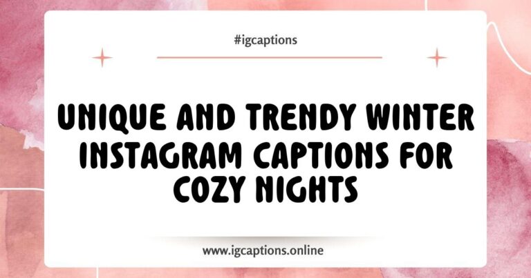 Cozy winter scene featuring a warm blanket, steaming mug of cocoa, and twinkling fairy lights, perfect for Instagram. Captions like 'Snuggling up for a cozy night in' and 'Winter nights are made for hot drinks and good books' capture the essence of winter warmth and relaxation