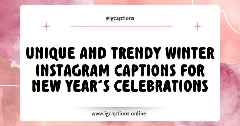 Cozy winter scene featuring a festive New Year’s celebration with sparkling lights and snowflakes, accompanied by popular Instagram captions like 'Cheers to a New Year filled with new adventures!' and 'Let it snow, let it glow!' Perfect for sharing winter Instagram captions for New Year’s celebrations.