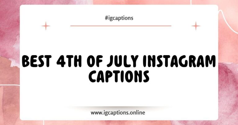 Colorful 4th of July Instagram captions displayed on a festive background with fireworks, featuring phrases like 'Sparkle and shine, it’s independence time!' and 'Red, white, and blue, let freedom ring!' Perfect for celebrating Independence Day with creative social media posts.