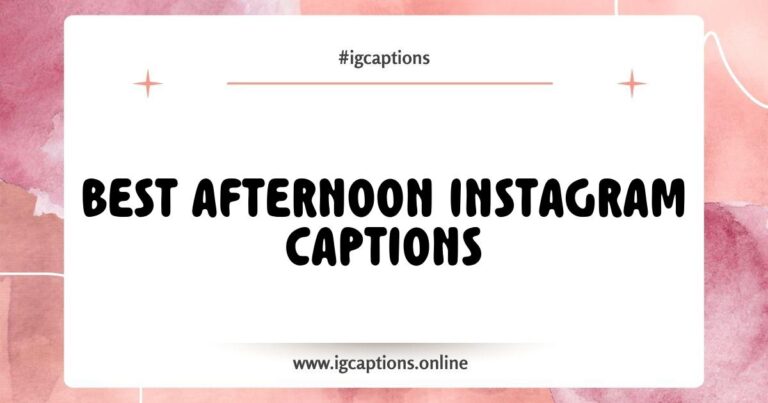 Afternoon Instagram captions displayed on a cozy coffee shop table, featuring popular phrases like 'Sipping my way through the afternoon' and 'Chasing the sun and good vibes.' The image showcases a warm ambiance with a steaming cup of coffee, a notebook, and a phone displaying Instagram, perfect for