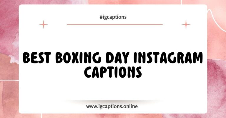 Colorful graphic featuring popular Boxing Day Instagram captions like 'Shop 'til you drop!' and 'Boxing Day sales are calling!' with festive holiday decorations in the background, perfect for inspiring your social media posts on this shopping holiday.