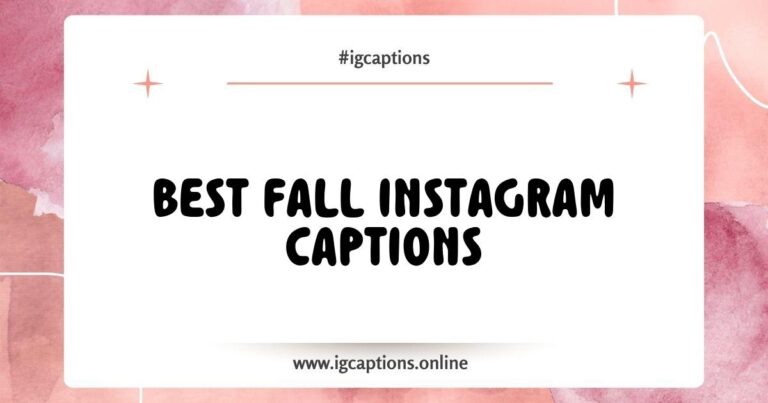 Cozy autumn scene featuring vibrant fall leaves, a steaming cup of pumpkin spice latte, and a notepad with creative Fall Instagram captions like 'Sweater weather is better together' and 'Fall in love with moments like these.' Perfect for inspiring seasonal posts!