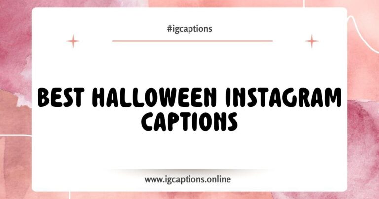 Spooky Halloween Instagram captions featuring phrases like 'Trick or treat yourself,' 'Witching you a Happy Halloween,' and 'Too cute to spook' displayed on a festive background with pumpkins, ghosts, and cobwebs, perfect for enhancing your Halloween social media posts.