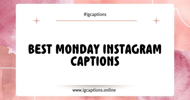 Creative Monday Instagram captions displayed on a smartphone screen, featuring inspiring phrases like 'New week, new goals,' 'Monday motivation,' and 'Start fresh this week!' The image showcases a stylish workspace with a coffee cup and notebook, highlighting the theme of productivity and positivity for a successful Monday.